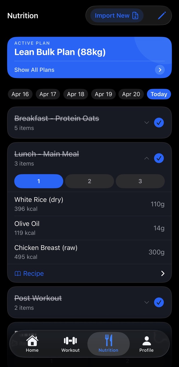 Nutrition plan